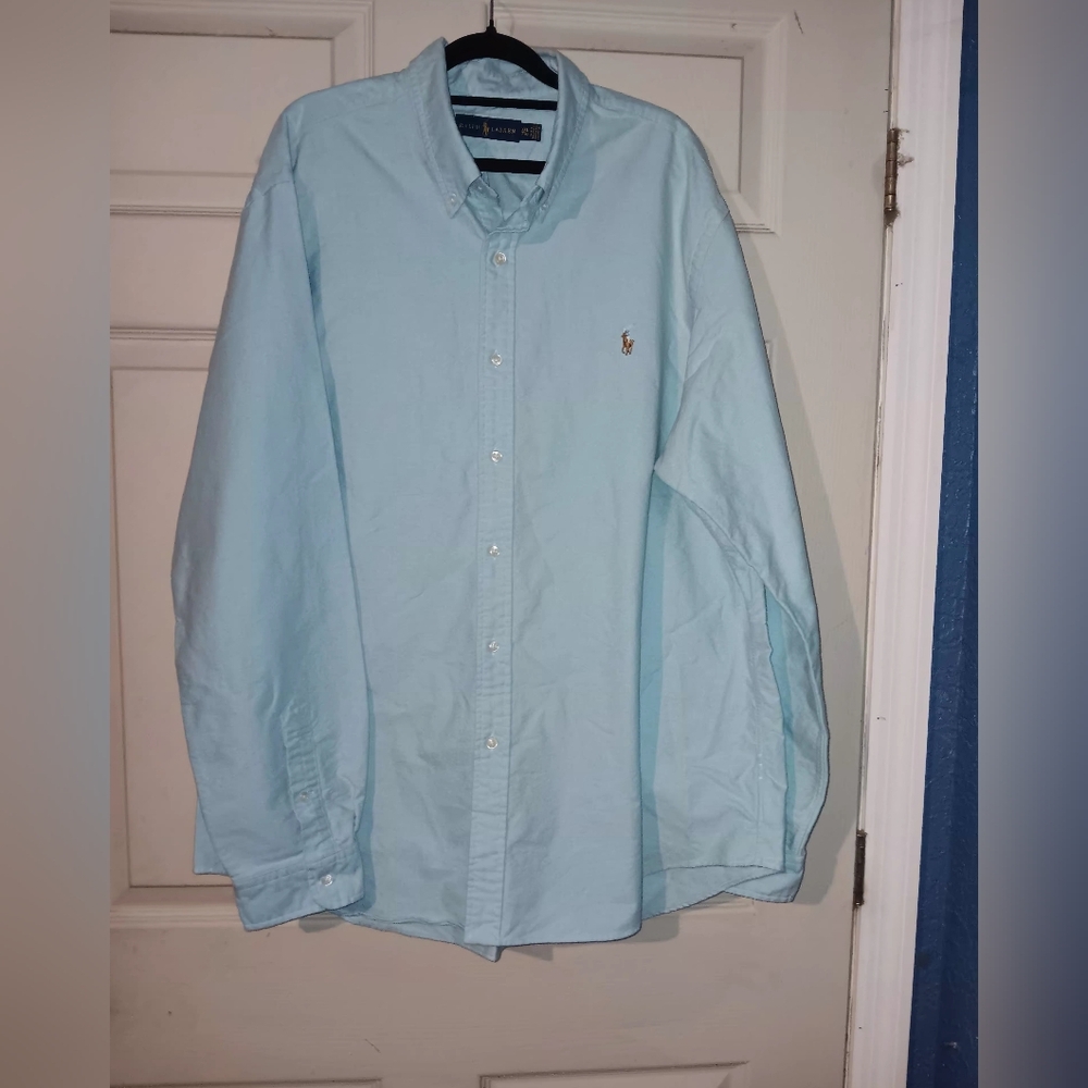 Ralph Lauren Light Blue Casual Button Down Shirt Mens Sz XXL